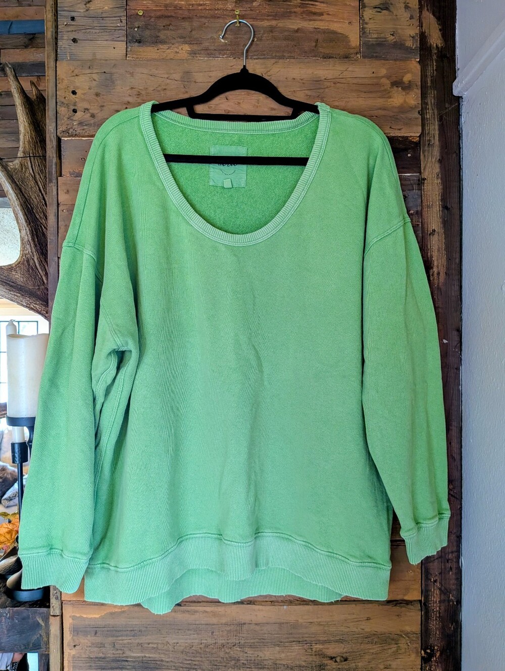 Aerie Light Green Women's Scoop Neck Crewneck Sweater